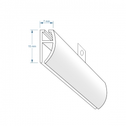 Lišty PVC profil H - 1,5x0,7x94,5cm